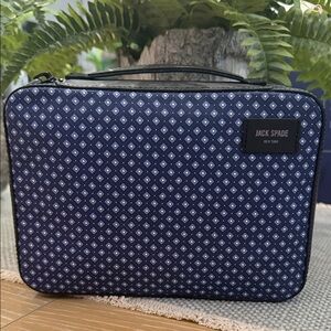 Jack Spade Navy Diamond-Pattern Toiletry Kit